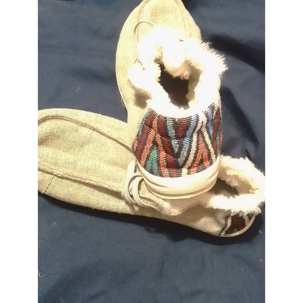 Tommy Bahama faux fur-lined canvas moccasins